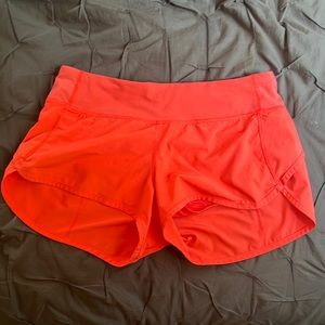Lululemon Orange 2.5” speed up low rise lined shorts